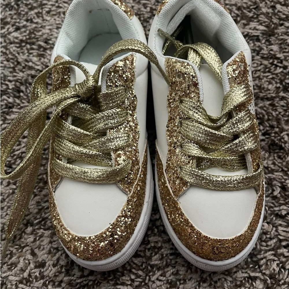 Outwoods Gold and White Glitter Sneakers